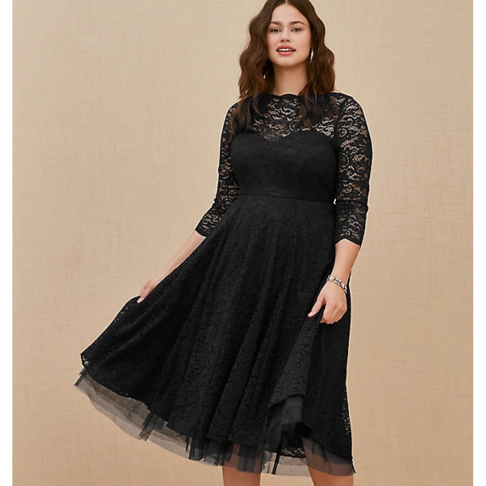 Torrid special occasion formal black lace dress